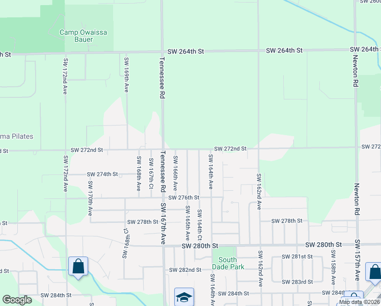 map of restaurants, bars, coffee shops, grocery stores, and more near 27210 Southwest 164th Court in Homestead
