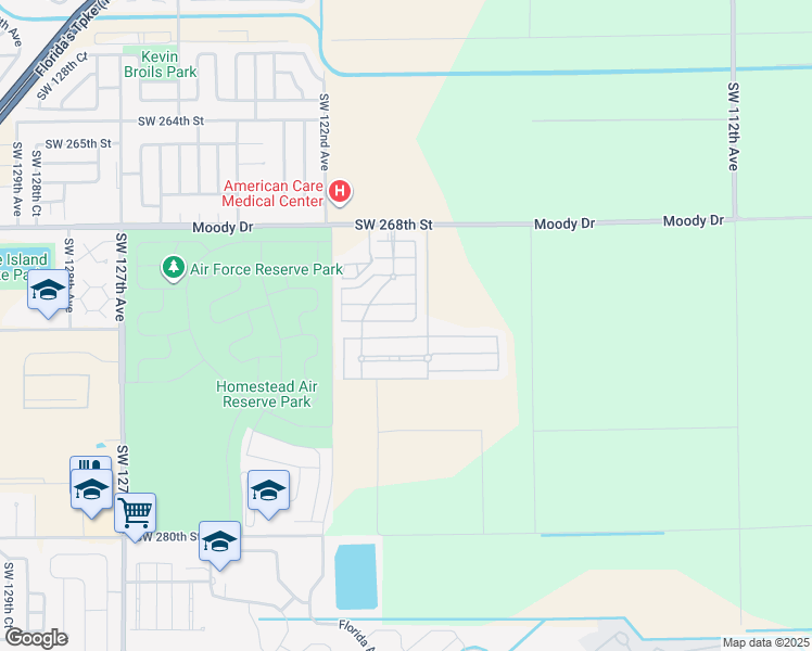 map of restaurants, bars, coffee shops, grocery stores, and more near 11933 Southwest 271st Terrace in Homestead