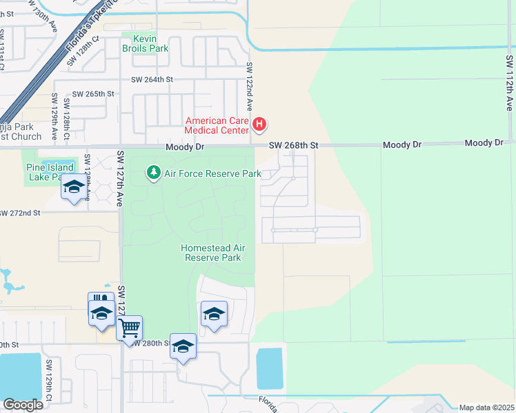 map of restaurants, bars, coffee shops, grocery stores, and more near 27170 Southwest 121st Court in Homestead