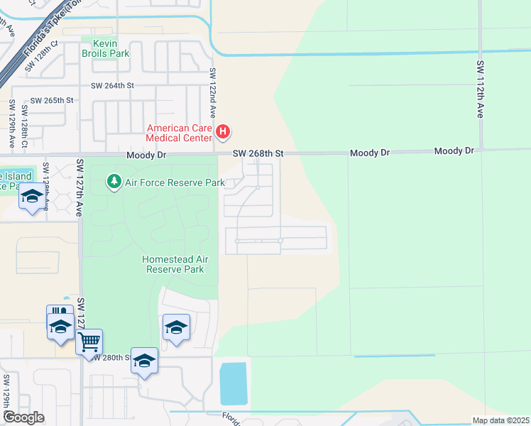 map of restaurants, bars, coffee shops, grocery stores, and more near 11933 Southwest 271st Terrace in Homestead