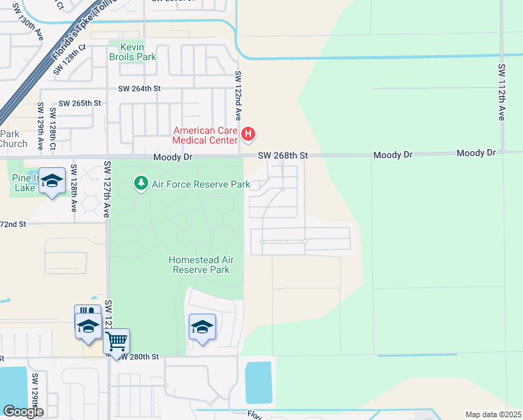 map of restaurants, bars, coffee shops, grocery stores, and more near 11987 Southwest 271st Terrace in Homestead