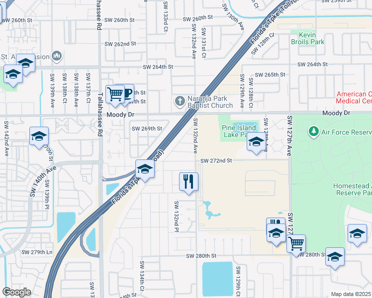 map of restaurants, bars, coffee shops, grocery stores, and more near in Miami-Dade County