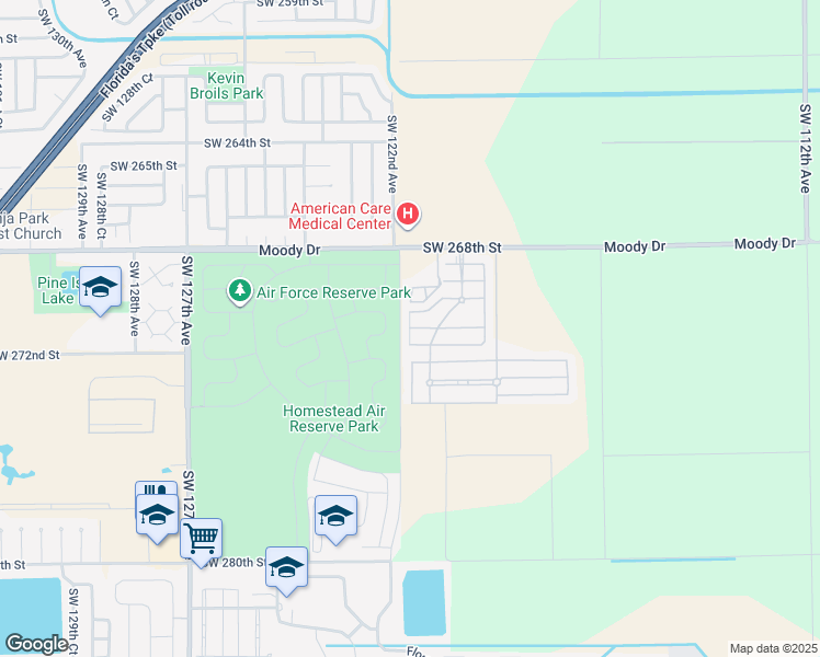 map of restaurants, bars, coffee shops, grocery stores, and more near 27170 Southwest 121st Court in Homestead