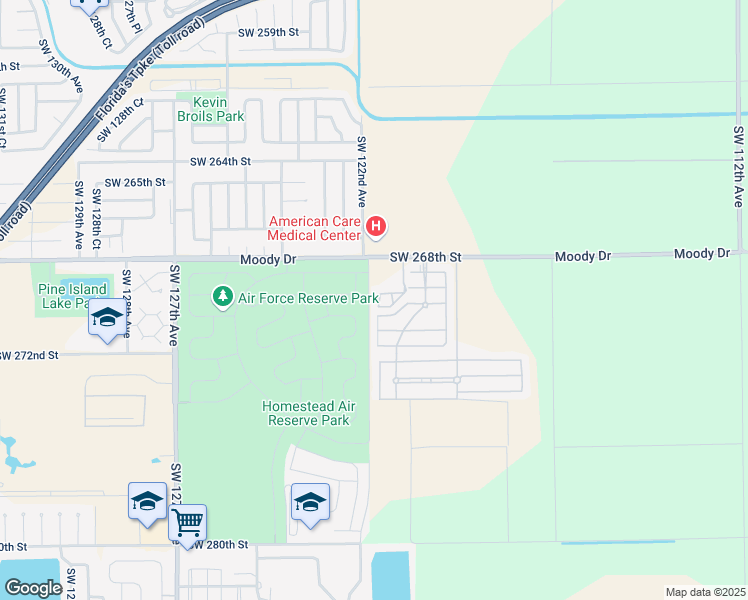 map of restaurants, bars, coffee shops, grocery stores, and more near 27000 Southwest 121st Court in Homestead