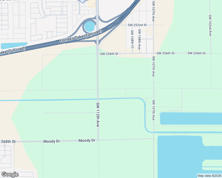 map of restaurants, bars, coffee shops, grocery stores, and more near Southwest 261st Street in Homestead