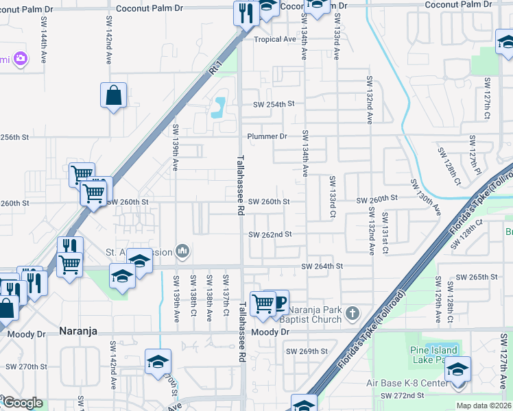 map of restaurants, bars, coffee shops, grocery stores, and more near in Naranja