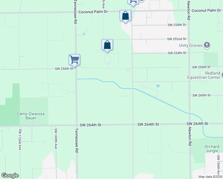 map of restaurants, bars, coffee shops, grocery stores, and more near 16387 Southwest 260th Street in Homestead