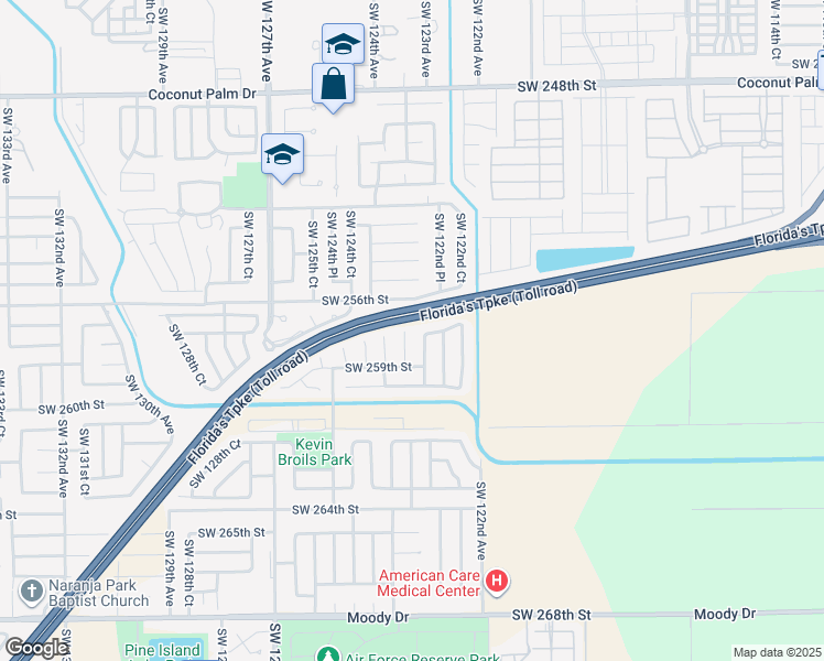map of restaurants, bars, coffee shops, grocery stores, and more near 25767 Southwest 123rd Court in Homestead