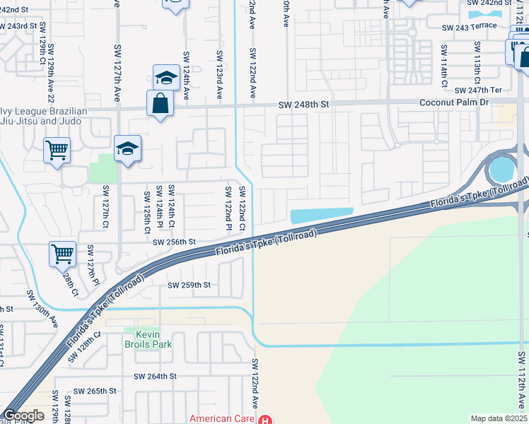 map of restaurants, bars, coffee shops, grocery stores, and more near 25370 Southwest 121st Court in Homestead