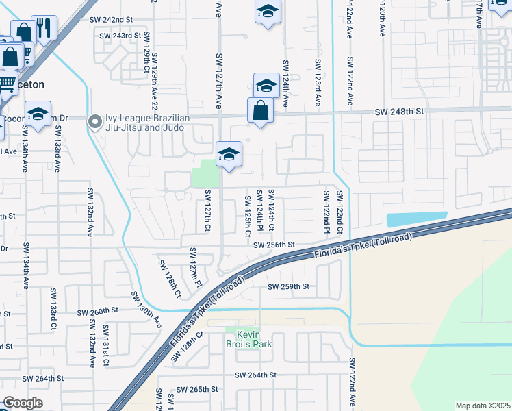 map of restaurants, bars, coffee shops, grocery stores, and more near 25310 Southwest 124th Place in Homestead
