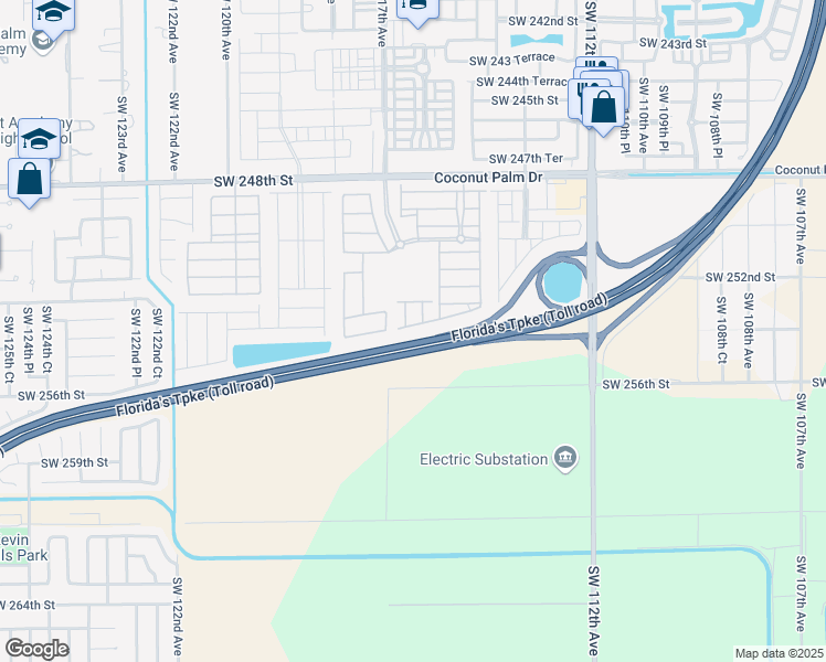 map of restaurants, bars, coffee shops, grocery stores, and more near 11562 Southwest 254th Street in Homestead