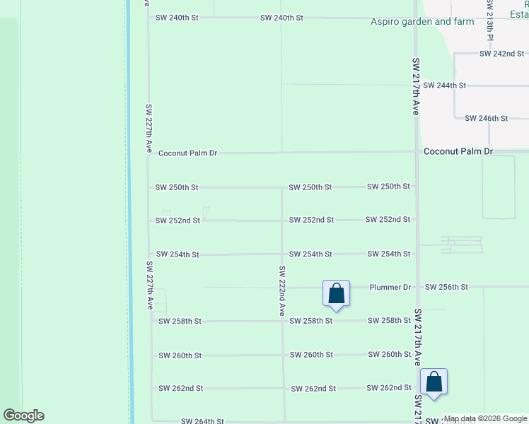 map of restaurants, bars, coffee shops, grocery stores, and more near 25150 Southwest 222th Avenue in Homestead
