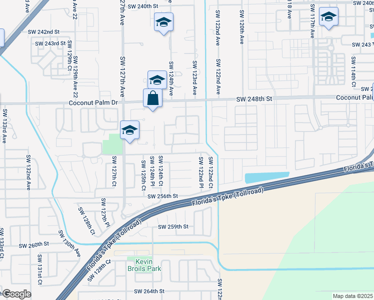map of restaurants, bars, coffee shops, grocery stores, and more near 12321 SW 252nd Terrace in Homestead