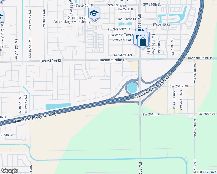 map of restaurants, bars, coffee shops, grocery stores, and more near 25259 Southwest 114th Court in Homestead