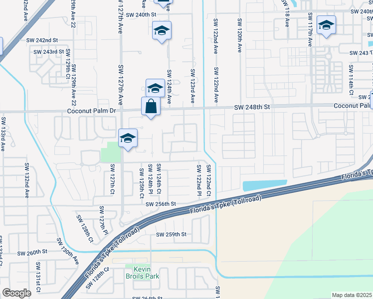 map of restaurants, bars, coffee shops, grocery stores, and more near 12321 Southwest 252nd Terrace in Homestead