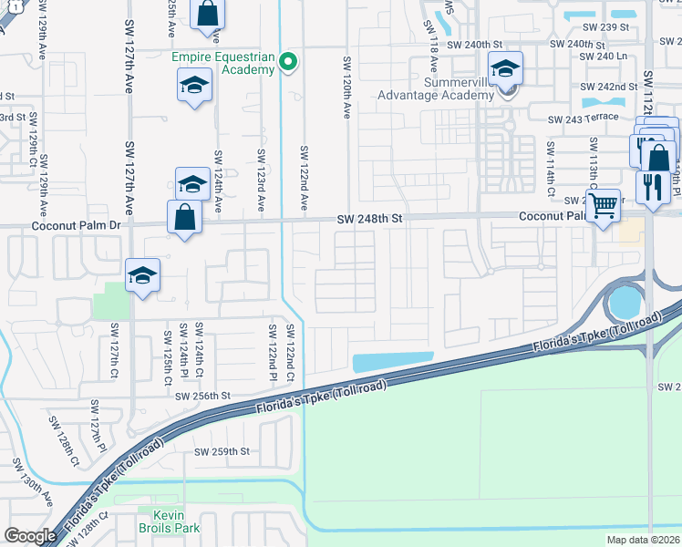 map of restaurants, bars, coffee shops, grocery stores, and more near 12122 Southwest 250th Street in Princeton