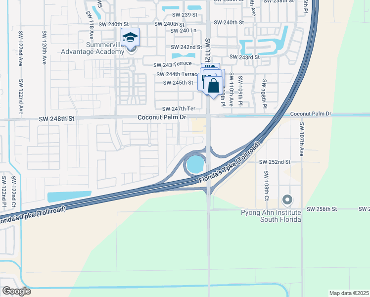 map of restaurants, bars, coffee shops, grocery stores, and more near 11298 Southwest 254th Terrace in Homestead