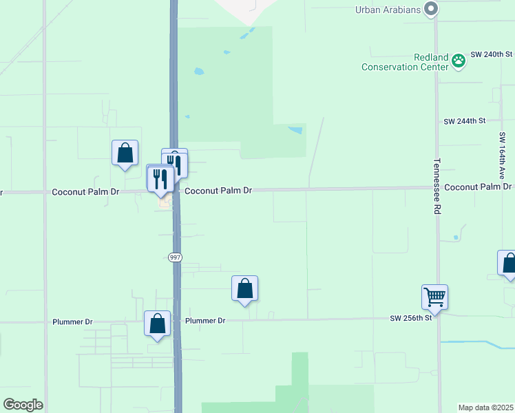 map of restaurants, bars, coffee shops, grocery stores, and more near 17350 Southwest 248th Street in Homestead