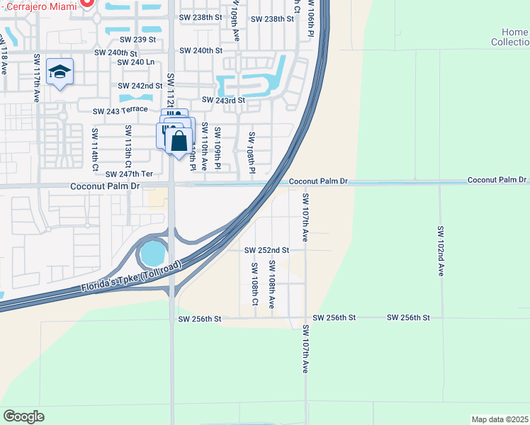 map of restaurants, bars, coffee shops, grocery stores, and more near 10880 Southwest 248th Street in Princeton