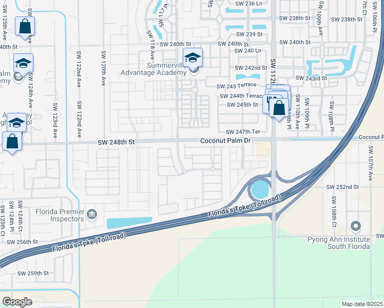 map of restaurants, bars, coffee shops, grocery stores, and more near 11563 Southwest 248th Lane in Princeton