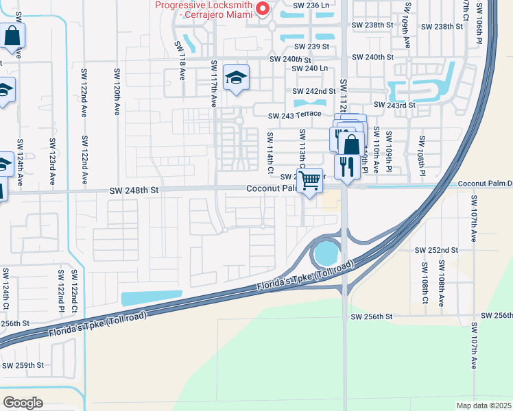 map of restaurants, bars, coffee shops, grocery stores, and more near 11471 Southwest 248th Lane in Princeton