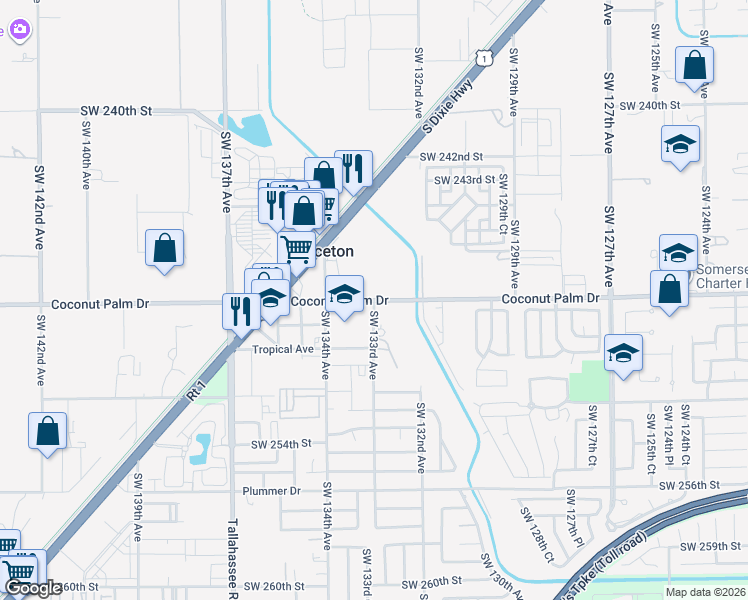 map of restaurants, bars, coffee shops, grocery stores, and more near in Princeton