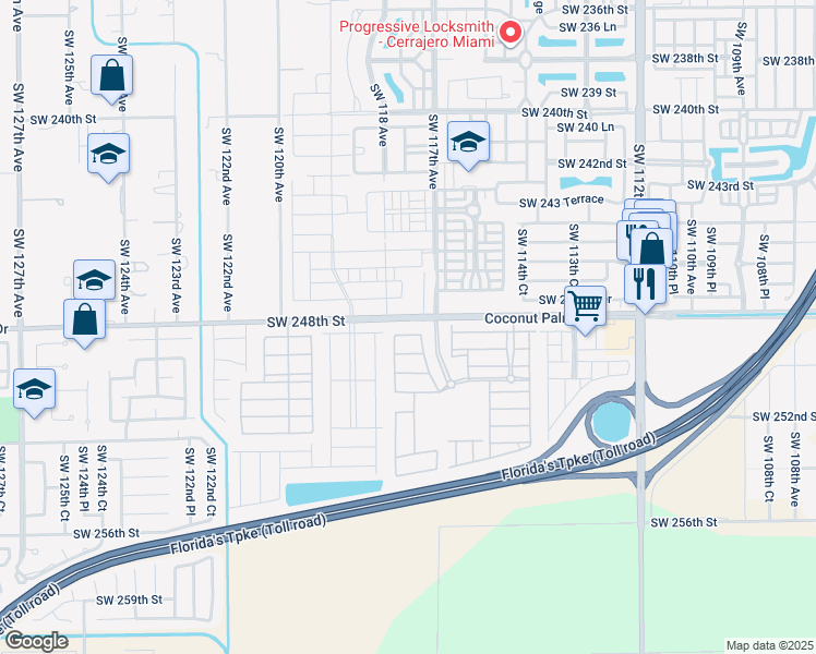 map of restaurants, bars, coffee shops, grocery stores, and more near 24895 Southwest 117th Court in Homestead