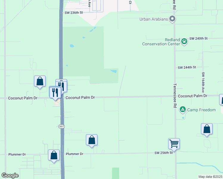map of restaurants, bars, coffee shops, grocery stores, and more near 17201 Southwest 248th Street in Homestead