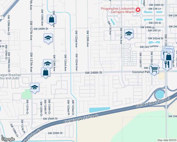 map of restaurants, bars, coffee shops, grocery stores, and more near 24403 Southwest 120th Avenue in Princeton