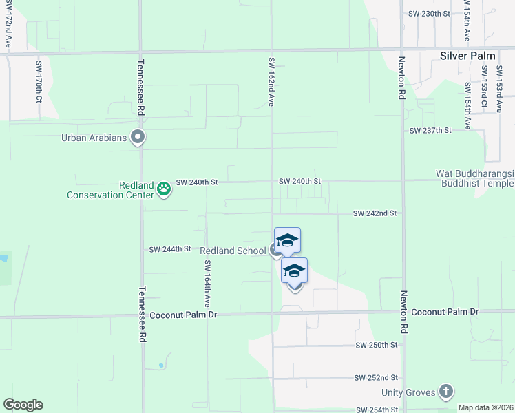 map of restaurants, bars, coffee shops, grocery stores, and more near 24100 Southwest 162nd Avenue in Homestead