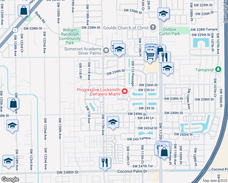 map of restaurants, bars, coffee shops, grocery stores, and more near 23770 Southwest 115th Avenue in Princeton