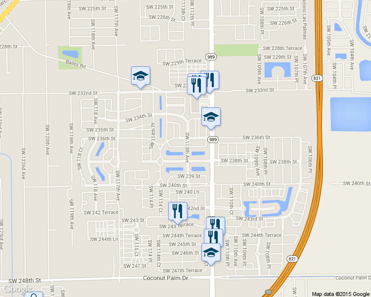 map of restaurants, bars, coffee shops, grocery stores, and more near 11307 Southwest 238th Street in Homestead
