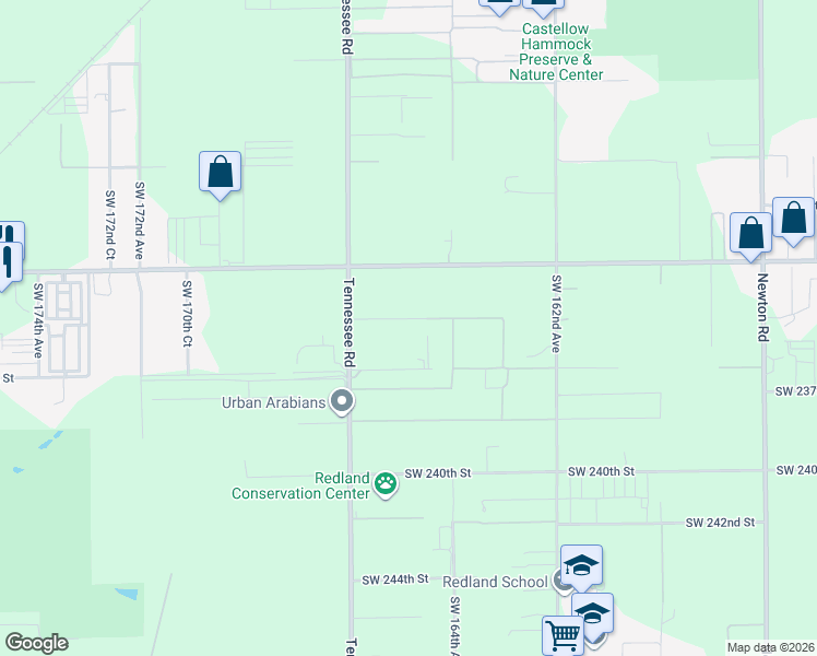 map of restaurants, bars, coffee shops, grocery stores, and more near 16475 Southwest 236th Street in Homestead