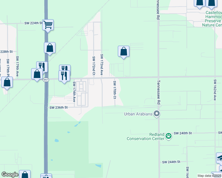map of restaurants, bars, coffee shops, grocery stores, and more near 23250 Southwest 170th Court in Homestead