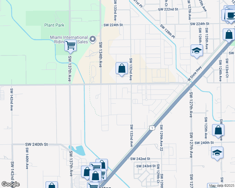 map of restaurants, bars, coffee shops, grocery stores, and more near 23346 Southwest 132nd Avenue in Homestead