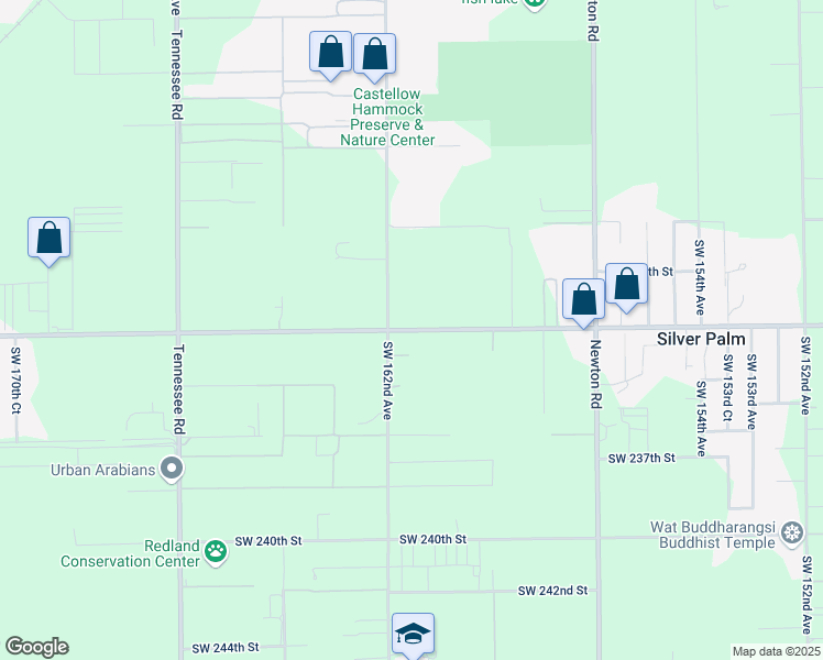 map of restaurants, bars, coffee shops, grocery stores, and more near 16101 Southwest 232nd Street in Miami