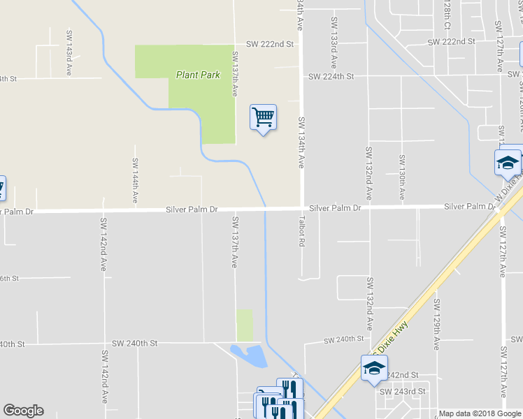 map of restaurants, bars, coffee shops, grocery stores, and more near SW 232nd St in Goulds