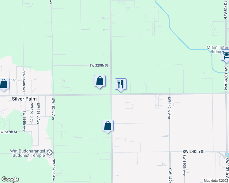 map of restaurants, bars, coffee shops, grocery stores, and more near 23175 Naranja Road in Miami
