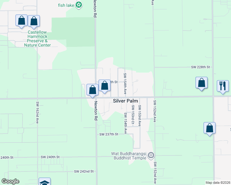 map of restaurants, bars, coffee shops, grocery stores, and more near 23170 Southwest 155th Avenue in Miami