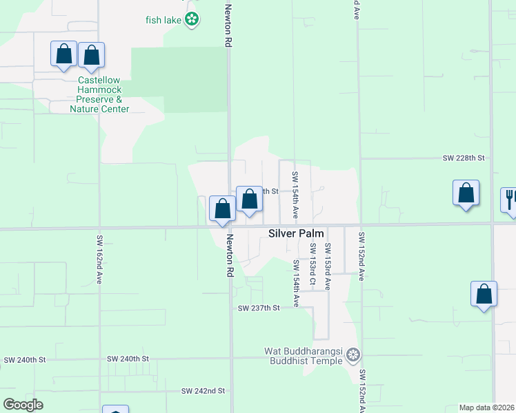 map of restaurants, bars, coffee shops, grocery stores, and more near 23034 Southwest 155th Avenue in Miami