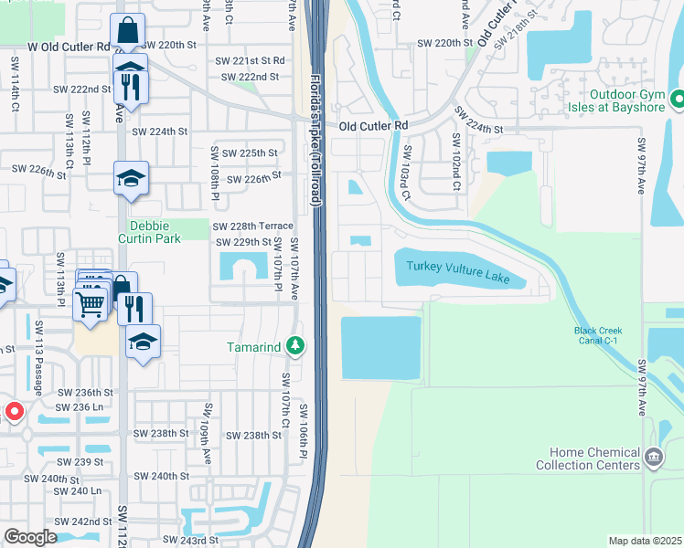 map of restaurants, bars, coffee shops, grocery stores, and more near 23145 Southwest 105th Court in Homestead