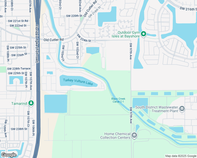 map of restaurants, bars, coffee shops, grocery stores, and more near Black Creek Trail in Miami