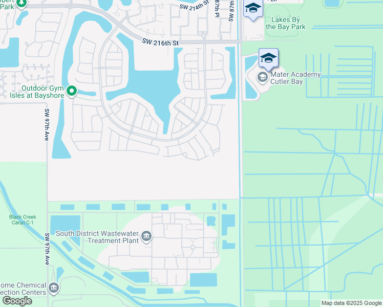 map of restaurants, bars, coffee shops, grocery stores, and more near 22814 Southwest 88th Path in Cutler Bay