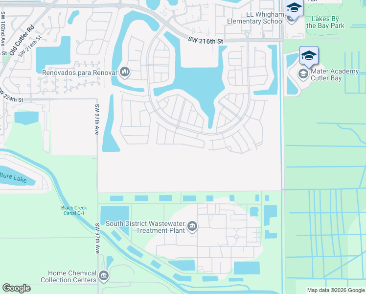 map of restaurants, bars, coffee shops, grocery stores, and more near 9128 Southwest 227th Lane in Cutler Bay