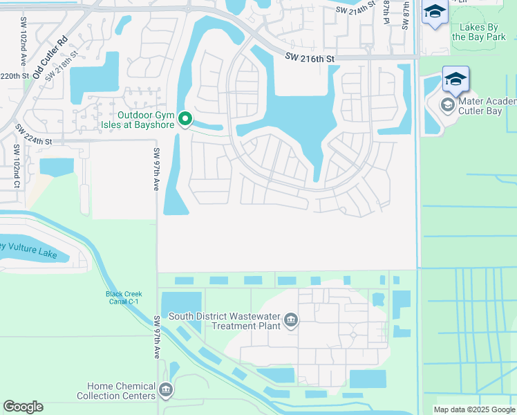 map of restaurants, bars, coffee shops, grocery stores, and more near 9228 Southwest 227th Lane in Cutler Bay