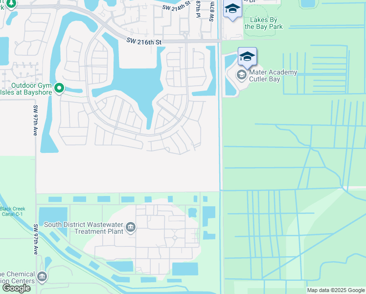 map of restaurants, bars, coffee shops, grocery stores, and more near 22814 Southwest 88th Path in Cutler Bay