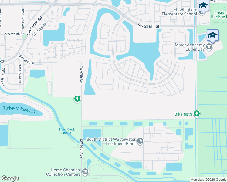 map of restaurants, bars, coffee shops, grocery stores, and more near 9368 Southwest 227th Lane in Cutler Bay