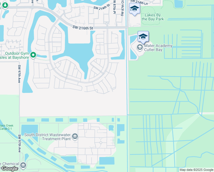 map of restaurants, bars, coffee shops, grocery stores, and more near 22881 Southwest 88th Place in Cutler Bay