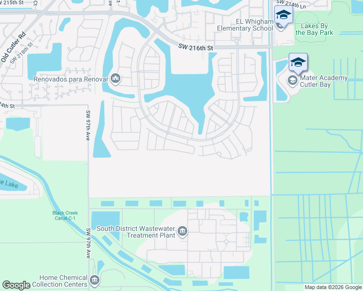 map of restaurants, bars, coffee shops, grocery stores, and more near 9128 Southwest 227th Lane in Cutler Bay