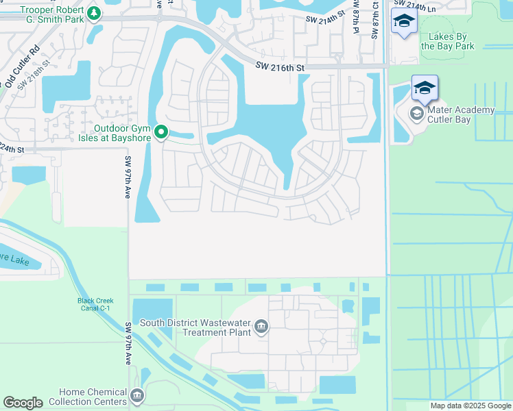 map of restaurants, bars, coffee shops, grocery stores, and more near 9128 Southwest 227th Lane in Cutler Bay